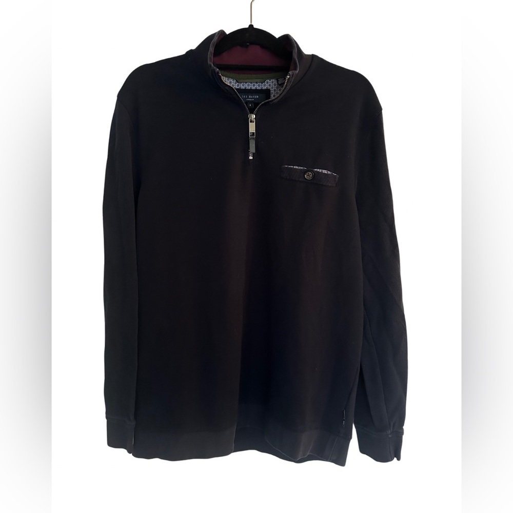 Ted‎ Baker London Size 4 (Large) Navy Blue Quarter-Zip Pullover – EUC
